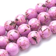 Turkis/shell perler "Flamingo". Pink. 8 mm streng